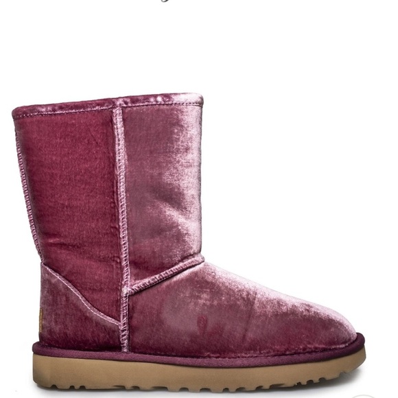 UGG | Classic Short II Velvet Bougainvillea Boots - Picture 1 of 11